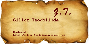 Gilicz Teodolinda névjegykártya